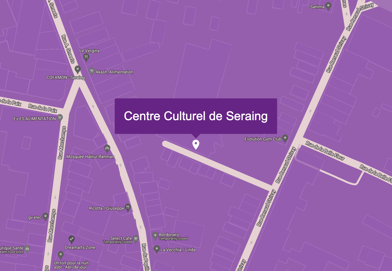 Carte montrant la rue de Centre Culturel de Seraing